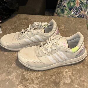 Adidas Women's Cream and Lavender Sneakers